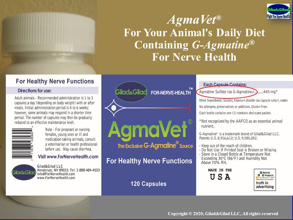 A picture of the back side of an agmavet product.